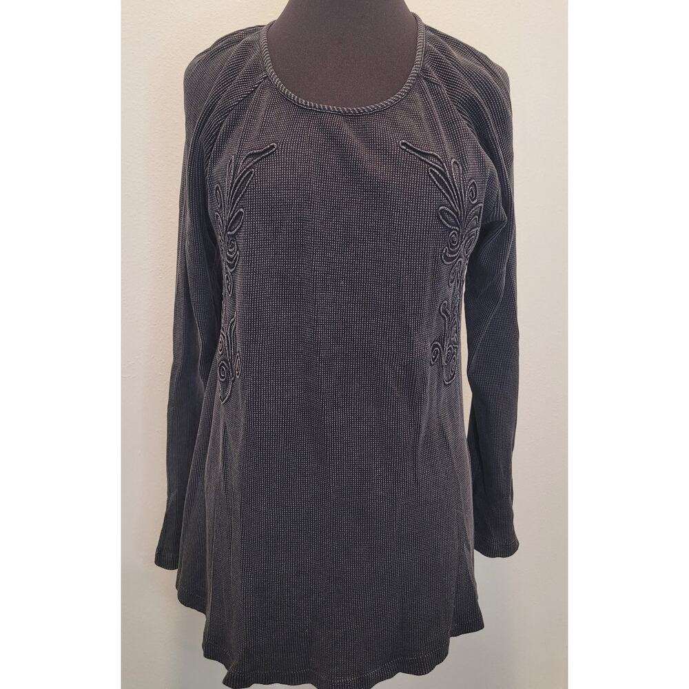 Soft Surroundings Camden Thermal Embroidered Henley M